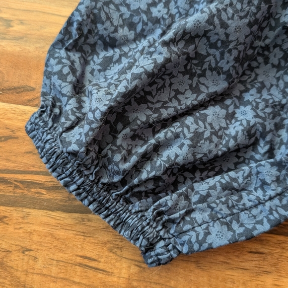 Blue Smocked Puff Sleeve Blouse - Picture 3 of 8